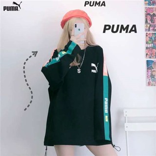 Puma ของแท้ 100% เสื้อกันหนาวลําลอง แบบสวมหัว พิมพ์ลาย สไตล์วินเทจ แฟชั่นสําหรับทุกเพศ