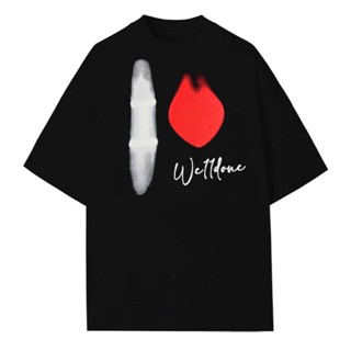 We11done SHET NICHE SUMMER เสื้อยืด ผ้าฝ้าย ทรงหลวม สําหรับผู้ชาย