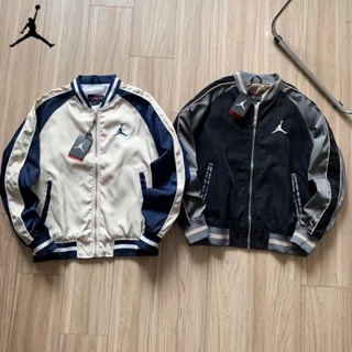 【พร้อมส่ง】เสื้อแจ็กเก็ตเบสบอล ปักลายโลโก้ Air Jordan ของแท้ 100% สําหรับผู้ชาย และผู้หญิง