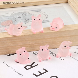 [พร้อมส่ง] ฟิกเกอร์เรซิ่น รูปการ์ตูนหมูน่ารัก ขนาดเล็ก แฮนด์เมด DIY 6 ชิ้น