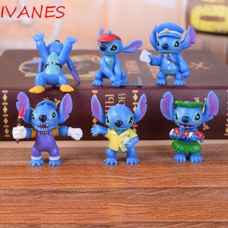 Ivanes โมเดลฟิกเกอร์ PVC รูปการ์ตูน Stitch เลือดร้อน ขนาดเล็ก ของเล่นสําหรับเด็ก