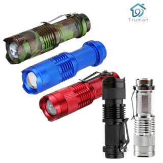 {ขายดี 99} ไฟฉายยุทธวิธี 7W 1200lm CREE Q5 LED SA3 ขนาดเล็ก ซูมได้ [Truman.th]