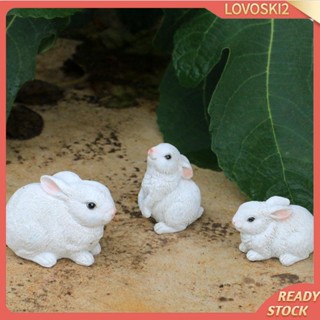 [Lovoski2] ฟิกเกอร์รูปปั้นกระต่ายจิ๋ว สําหรับตกแต่งสวน 3 ชิ้น