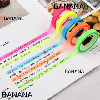 Banana1 สติกเกอร์ไฮไลท์ PET แบบใส เรืองแสง สําหรับเครื่องเขียน 5 ม้วน