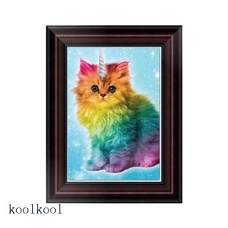 5D Diamond Embroidery Colorful for Cat Painting for Cross Stitch DIY Craft Wall