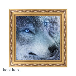 Kool Wolf ชุดงานจิตรกรรมเม็ดบีด ทรงเพชร 5D สําหรับตกแต่งบ้าน ออฟฟิศ DIY