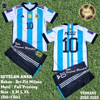 เสื้อกีฬาแขนสั้น ลายทีมชาติฟุตบอล Pay On The Spot Argentine World Cup ชุดเหย้า สําหรับเด็ก