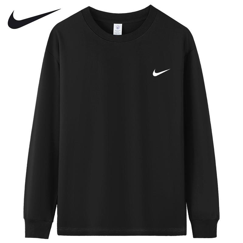 Nike เสื้อกันหนาว คอกลม แขนยาว ผ้าฝ้าย สีพื้น อเนกประสงค์ สําหรับผู้ชาย