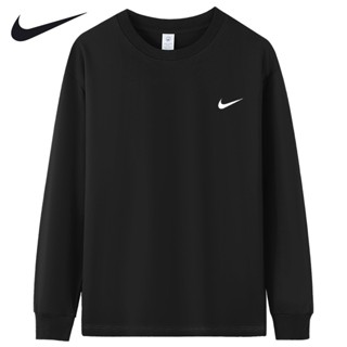 Nike เสื้อกันหนาว คอกลม แขนยาว ผ้าฝ้าย สีพื้น อเนกประสงค์ สําหรับผู้ชาย