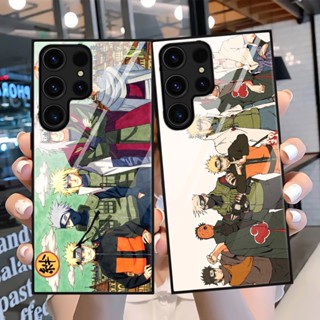 เคสโทรศัพท์มือถือกระจกนิรภัย แบบแข็ง กันกระแทก ลายการ์ตูนนารูโตะ สําหรับ Samsung S23 Ultra S22 Plus S21 FE S20 A54 A53 5G A23 A14 A13 A72 A03