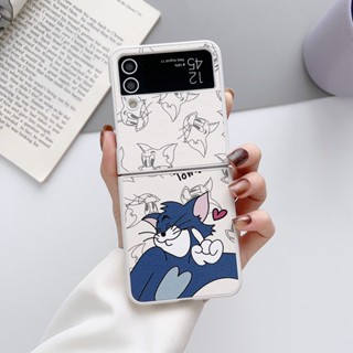 เคสโทรศัพท์มือถือหนัง ซิลิโคนนิ่ม ลายการ์ตูน Tom น่ารัก สําหรับ samsung Galaxy Z Flip 5 4 3 Flip 5