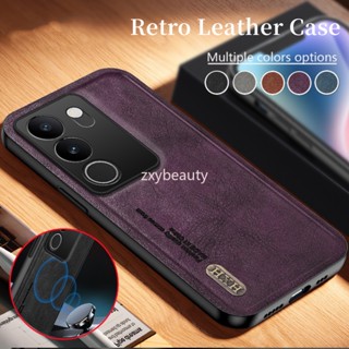 เคสโทรศัพท์มือถือหนังนิ่ม ขอบซิลิโคน สไตล์เรโทร สําหรับ Vivo V29 5G Pro V29Lite V29Pro V29E 2023 V29 Lite V 29 V29Lite