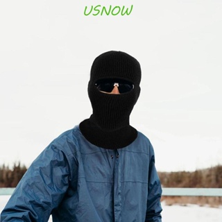 Usnow หมวกคลุมหน้า ผ้าพันคอ ผ้าสักหลาด กันลม ให้ความอบอุ่น 1 รู เหมาะกับฤดูหนาว สําหรับผู้หญิง