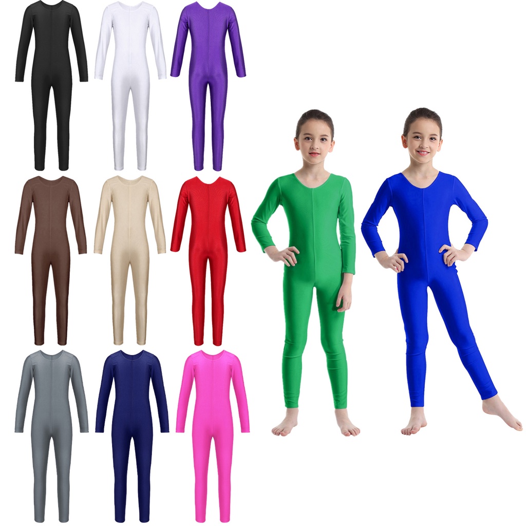 Yeahdor เด็กผู้หญิงแขนยาวเต้นรําบัลเล่ต์ยิมนาสติก Leotard Jumpsuit Unitard Dancewear
