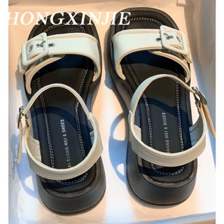 HONGXINJIE รองเท้าแตะ รองเท้าแฟชั่น สะดวกสบาย ฟชั่น ด้านล่างหนา 2023 ใหม่ B98G0UX 34Z230823