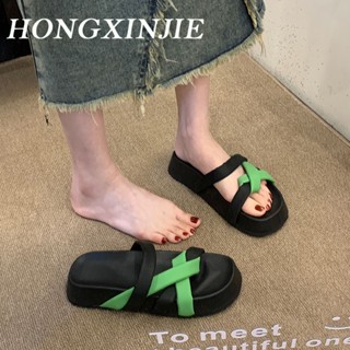 HONGXINJIE รองเท้าแตะ รองเท้าแฟชั่น สะดวกสบาย ฟชั่น ด้านล่างหนา 2023 ใหม่ B28G1B8 34Z230823