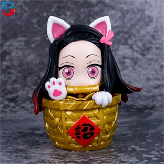 Jestine โมเดลฟิกเกอร์ Demon Slayer Kimetsu no Yaiba Q Version Kamado Nezuko ของเล่น สําหรับเก็บสะสม