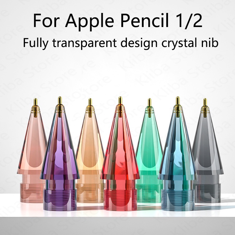 ปลายดินสอ แบบใส กันลื่น สีสันสดใส แบบเปลี่ยน สําหรับ Apple Pencil 1st 2nd Generation 1 2th