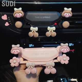 Sudi Car Phone Holder Universal Multifunction Cute Cartoon Prevents Shake 6 Points Air Vent for