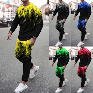 【TRSBX】Trendy 2 Piece Mens Casual Tracksuit Long Sleeve Tops &amp; Pants Multiple Sizes