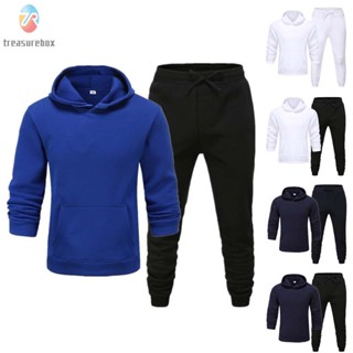 【TRSBX】Mens Tracksuit Hooded Hoodie Joggers Long Sleeve Loose M-3XL Drawstring