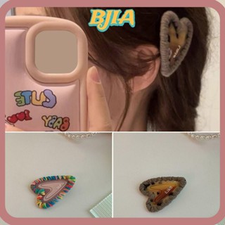 Bja กิ๊บติดผม ด้านข้าง ลายตัวอักษร แฮนด์เมด แฟชั่น สําหรับเด็กผู้หญิง