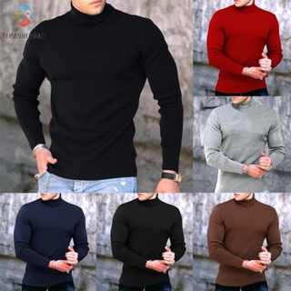 【TRSBX】Mens Sweater Comfortable Cotton Basic Jumper Bottoming Shirt Long Sleeve