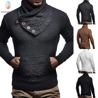 【TRSBX】Sweater For Men Plus Size Pocket Slim Fit Sweater Tracksuit Coat Jacket