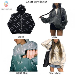 【TRSBX】Women Jacket Winter Autumn Zip Daily Fashion Girls Hooded Hoodies Ladies