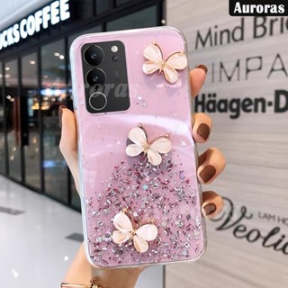 เคสโทรศัพท์มือถือแบบนิ่ม ใส แต่งกลิตเตอร์ดาว ผีเสื้อ สําหรับ VIVO V29E V29 Pro V29 Pro V29E