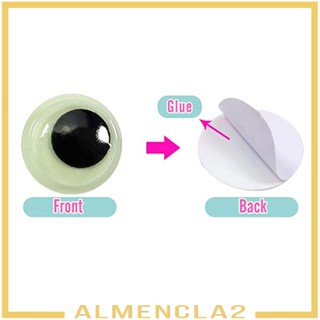 [Almencla2] สติกเกอร์ตากระดิกเรืองแสงในที่มืด ทรงกลม ขยับได้ สําหรับตกแต่งสมุดภาพ
