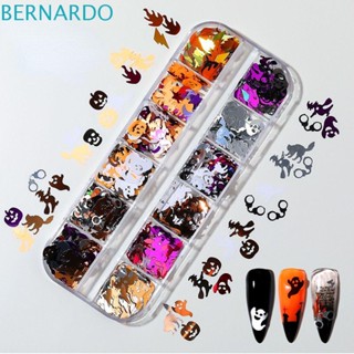 Bernardo เลื่อมเลเซอร์ รูปฟักทอง โครงกระดูก สําหรับตกแต่งเล็บ DIY