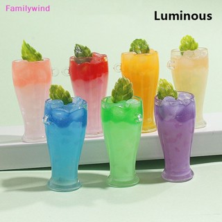 Familywind&gt; แก้วน้ําเรซิ่นเรืองแสง สองชั้น สุ่มสี สําหรับตกแต่งบ้าน โต๊ะ