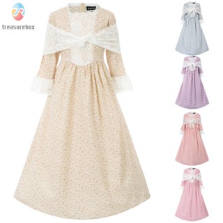 【TRSBX】SD Girls Colonial Day Costume Set Beautiful Lace Cuffs Dress with Shawl and Hat