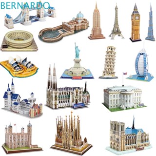 Bernardo บล็อคตัวต่อ รูปหอไอเฟล Notre Dame de Paris 3D สําหรับเด็ก