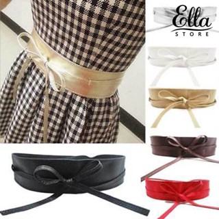 Ellastore123 เข็มขัดหนังเทียม สีพื้น แฟชั่น สําหรับตกแต่งชุดคอร์เซ็ท