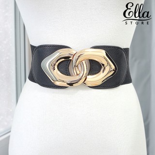 Ellastore123 เข็มขัดแฟชั่น เอวยางยืด กว้าง สวยหรู ใส่ได้ทุกวัน สําหรับออกเดท