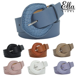 Ellastore123 เข็มขัดหนังงูเทียม ขนาดเล็ก ปรับขนาดได้ สีพื้น สําหรับผู้หญิง