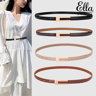 Ellastore123 เข็มขัดรัดเอว สีพื้น ปรับได้ กันแตก ทนทาน สไตล์วินเทจ สําหรับผู้หญิง