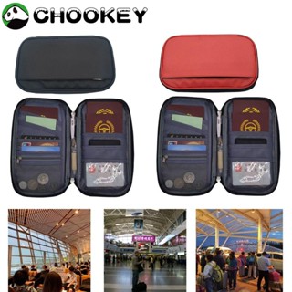 Chookey กระเป๋าเอกสาร โพลีเอสเตอร์ สีพื้น 2 ช่อง สําหรับใส่หนังสือเดินทาง บัตร เหมาะกับครอบครัว ผู้ชาย ผู้หญิง