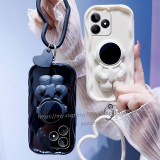 Phone Case Infinix Hot 30i 30 Plar 20i 20 Play 12i 12 Play ใหม่ เคสโทรศัพท์มือถือแบบนิ่ม กันน้ํา ลายนักบินอวกาศ พร้อมสายคล้องข้อมือ สีวาว แฟชั่น สําหรับ