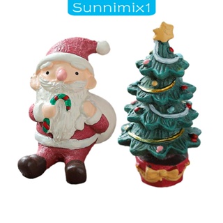 [Sunnimix1] ฟิกเกอร์เรซิ่น รูปปั้นคริสต์มาส ขนาดเล็ก สําหรับตกแต่งบ้านตุ๊กตา เค้ก สวน