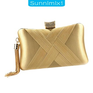 [Sunnimix1] กระเป๋าสะพายไหล่ กระเป๋าถือ ทรงคลัทช์ ประดับพลอยเทียม หรูหรา สําหรับใส่โทรศัพท์มือถือ ลิปสติก เครื่องสําอาง ปาร์ตี้ งานพรอม