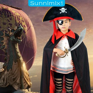 [Sunnimix1] หมวกโจรสลัด เครื่องแต่งกายฮาโลวีน สําหรับเด็กผู้ชาย ผู้หญิง