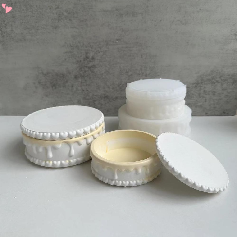 แม่พิมพ์พลาสเตอร์ พร้อมฝาปิด สําหรับทําเค้ก เครื่องประดับ DIY
