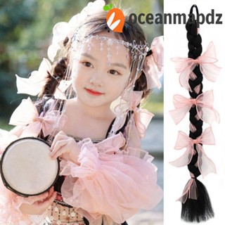 Oceanmapdz วิกผมหางม้าสังเคราะห์ สีขาว คุณภาพสูง ทนความร้อน อุปกรณ์ประกอบฉากถ่ายภาพธรรมชาติ สําหรับเด็กผู้หญิง