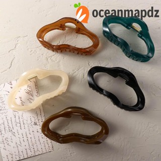 Oceanmapdz กิ๊บติดผม กลวง ขนาดใหญ่ สีเหลืองอําพัน เครื่องประดับ สําหรับผู้หญิง