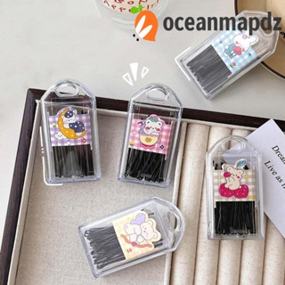 Oceanmapdz ชุดกิ๊บติดผม ผู้หญิง รูปแบน เครื่องประดับผม 30 ชิ้น กิ๊บติดผม ประเภทคลื่น เครื่องมือจัดแต่งทรงผม กิ๊บสีดํา