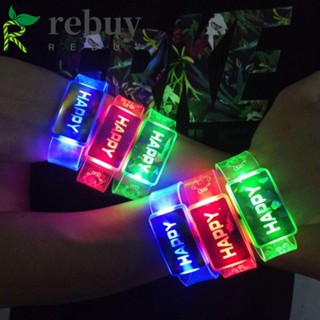 Rebuy สายรัดข้อมือเรืองแสง Led พร็อพของเล่น สําหรับงานปาร์ตี้ งานแต่งงาน