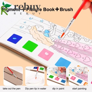 Rebuy Gouache สมุดวาดภาพกราฟฟิตี้ พร้อมแปรง และที่คั่นหนังสือเปล่า สําหรับศิลปิน DIY